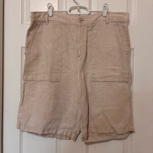 Old Navy Men's 100% Linen Shorts Natural Ivory Beige Sz 36